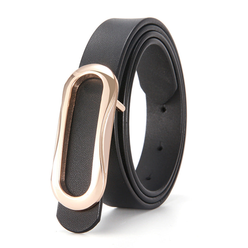 Women's Simple Smooth Buckle Fashion Decorative Band Korean Style Belts