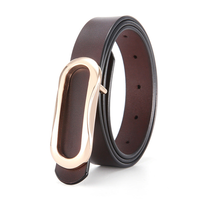 Women's Simple Smooth Buckle Fashion Decorative Band Korean Style Belts