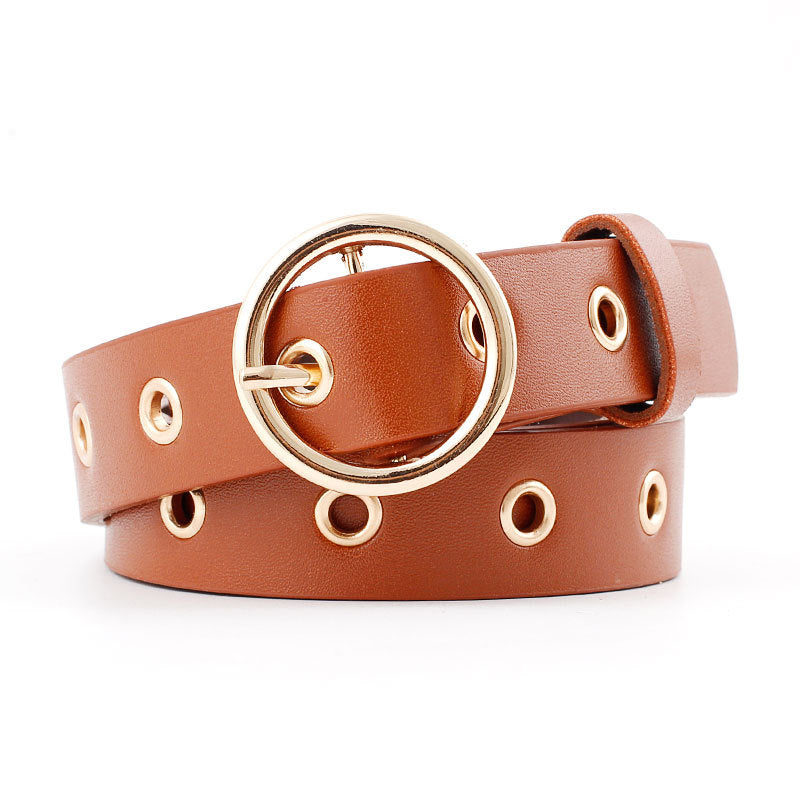 Women's Korean Style Round Buckle Fashion Ladies Belts