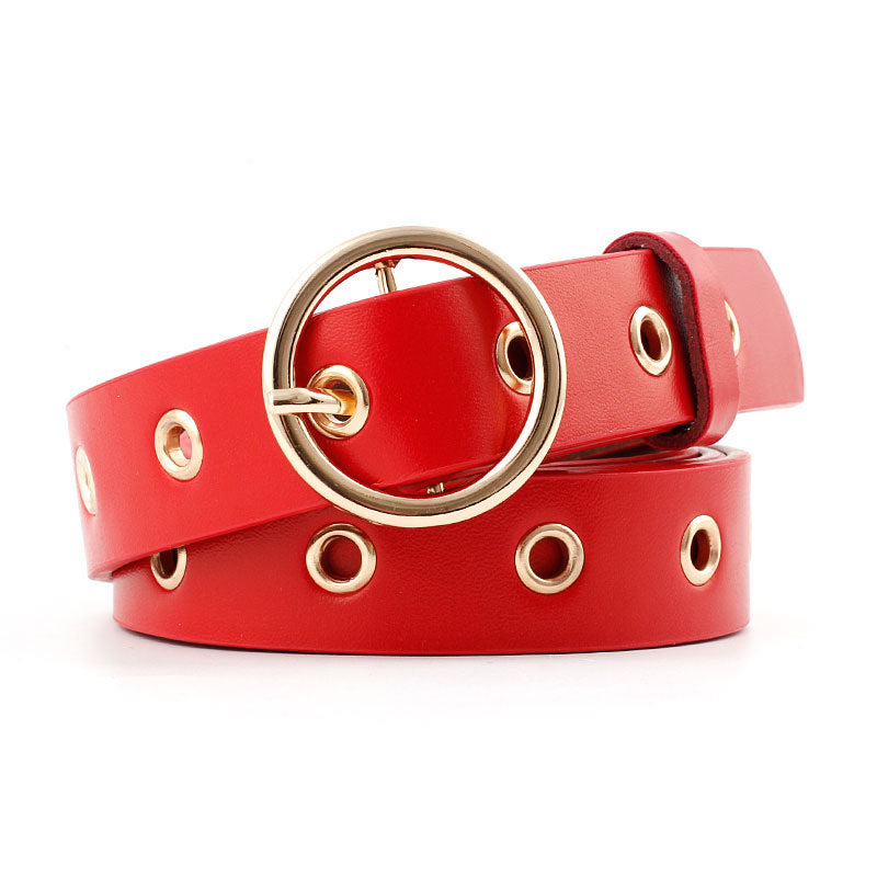 Women's Korean Style Round Buckle Fashion Ladies Belts