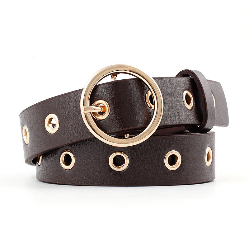 Women's Korean Style Round Buckle Fashion Ladies Belts