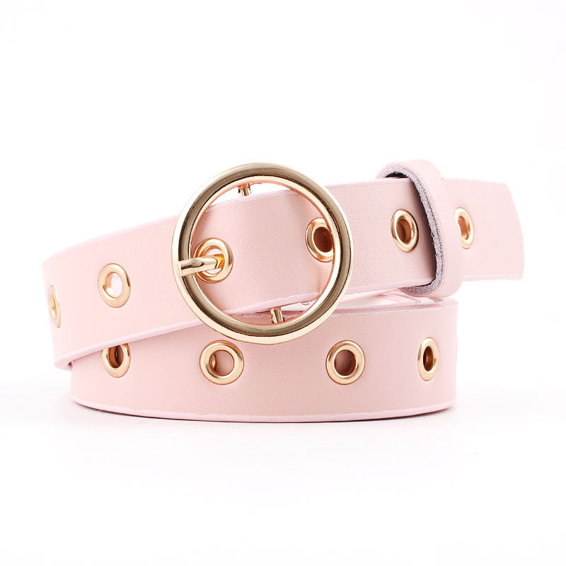 Women's Korean Style Round Buckle Fashion Ladies Belts