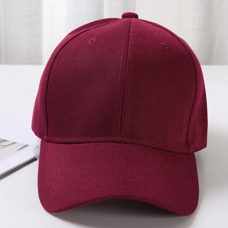 Women's & Men's Baseball Korean Style Color Pure Couple Hats & Caps