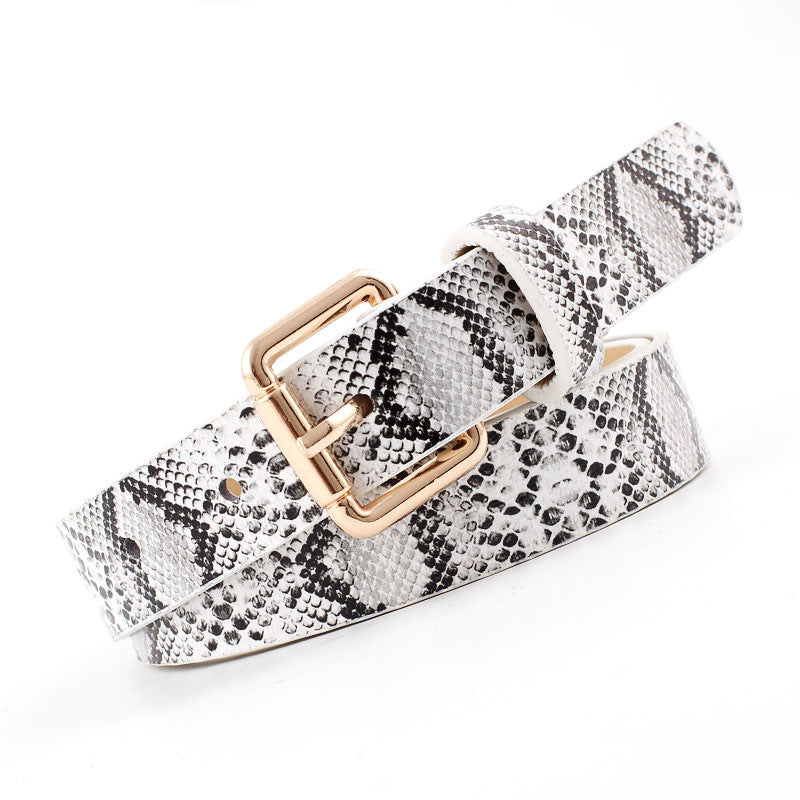 Women's Retro Thin Snake Pattern Jeans Dress Belts