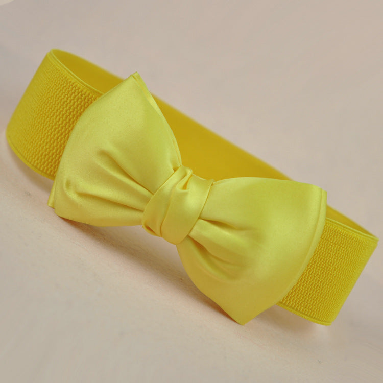 Women's Fashion Fabric Bow Waist Seal Width Belts