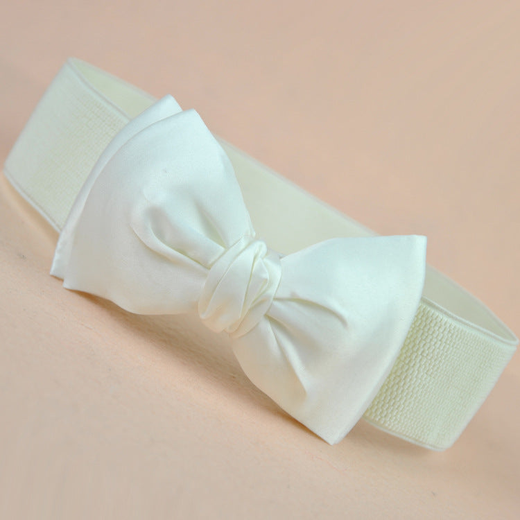 Women's Fashion Fabric Bow Waist Seal Width Belts