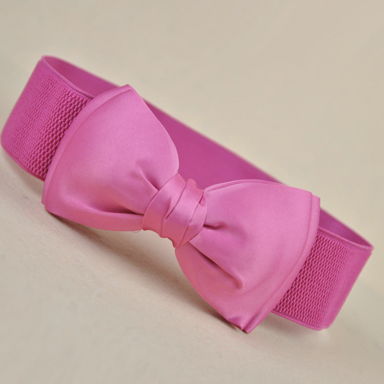 Women's Fashion Fabric Bow Waist Seal Width Belts