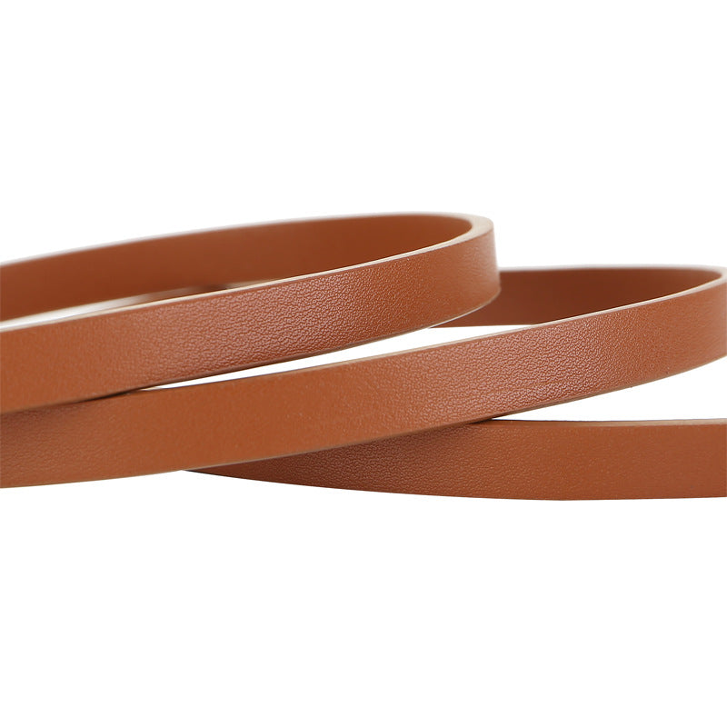 Women's Leather Knotted Thin Double-sided Cowhide Belts