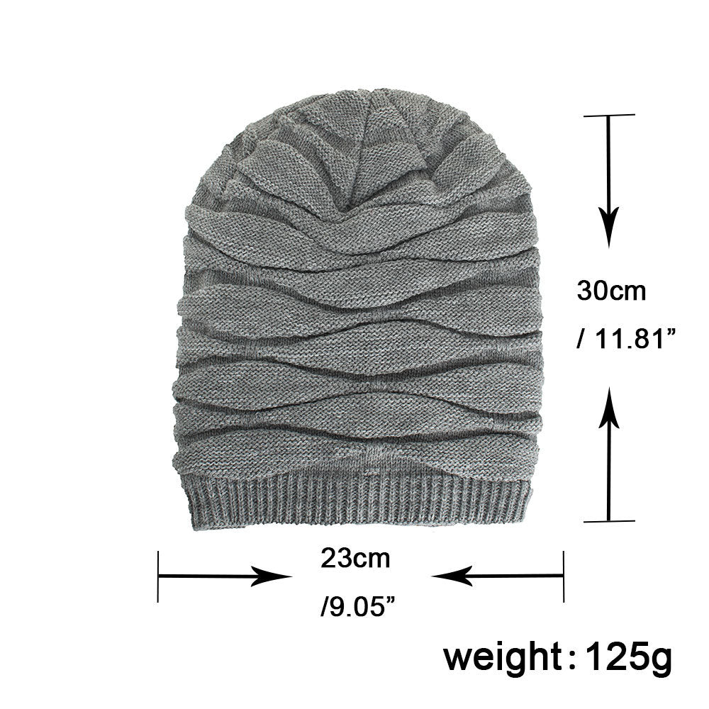 Men's Knitted Woolen Winter Fleece-lined Warm Yarn Hats & Caps