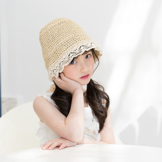 Women's & Children's Hat Bow Lace Adjustable Sun Summer Kids' Headwear