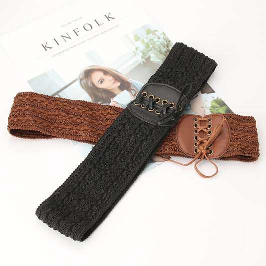 Women's Offline Fashion Wide Waist Seal Elastic Belts