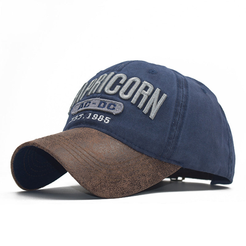 Spring Stitching Distressed Pure Cotton Washed Baseball Hat Letter Hats & Caps