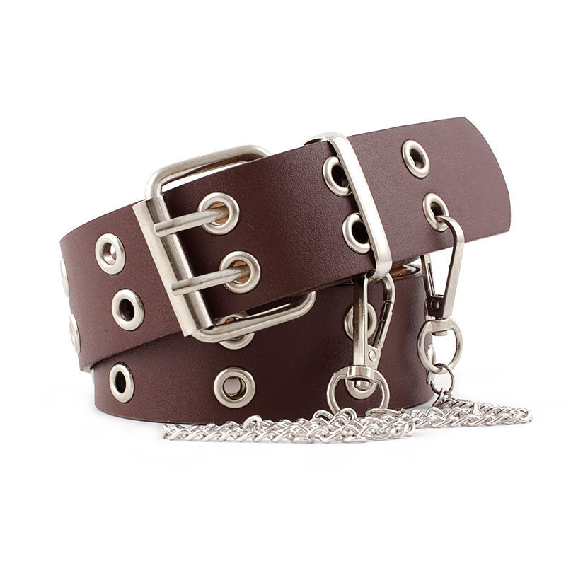 Row Air Hole Chain Clause Korean Belts