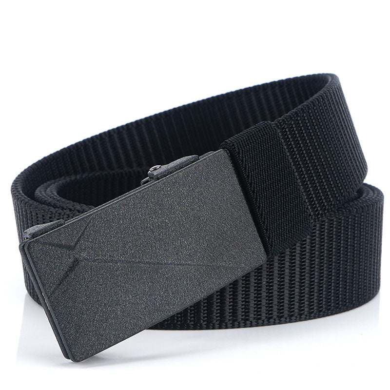 Men's Leather Nylon Automatic Buckle Inner Wear Male Medium Belts