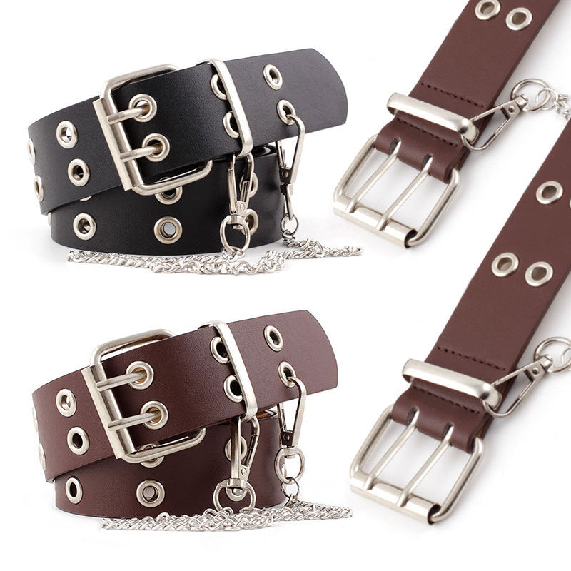 Row Air Hole Chain Clause Korean Belts