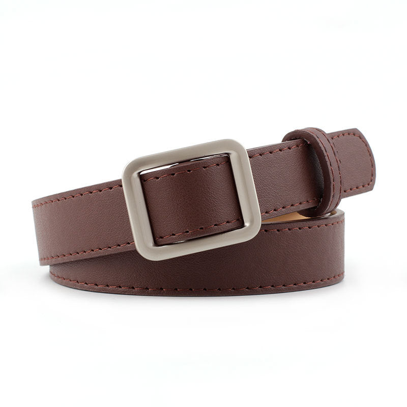 Women's Korean Square Buckle Simple Retro Style Belts