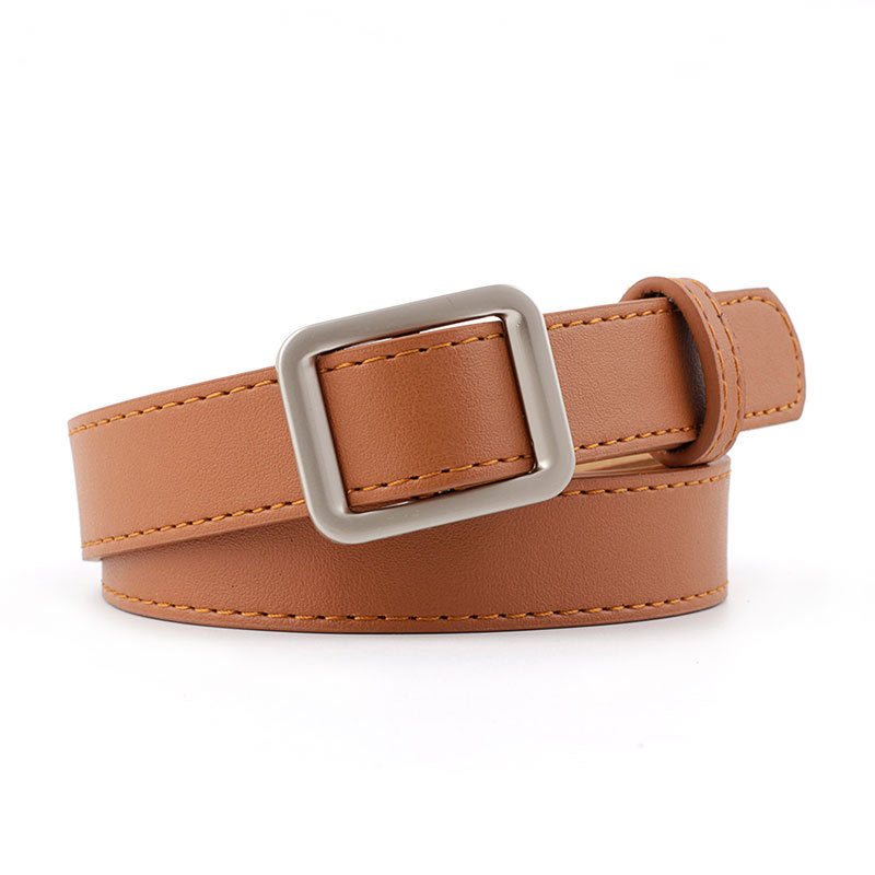 Women's Korean Square Buckle Simple Retro Style Belts