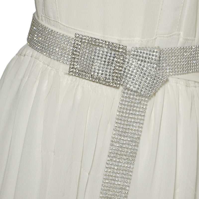 Women's Diamond Band Rows Full Rhinestone Inlaid Belts