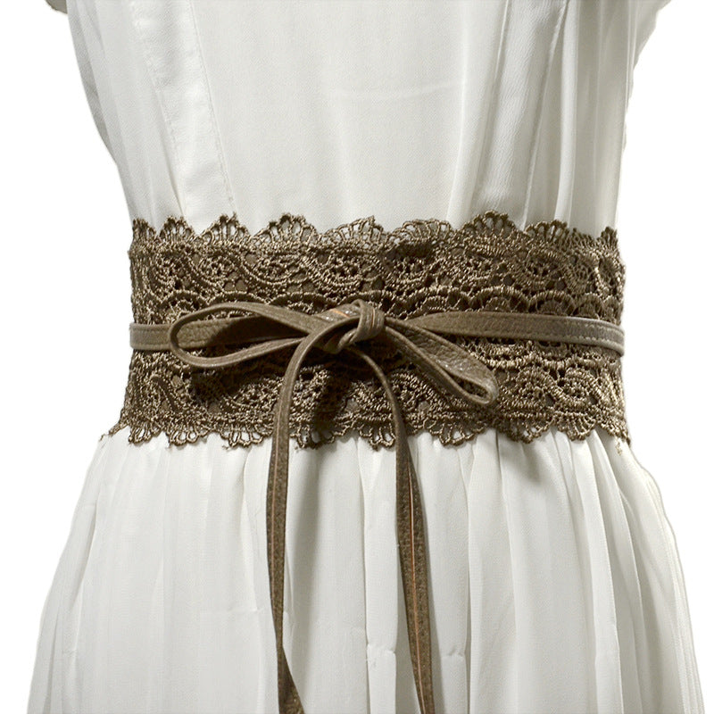 Women's Optional Wide Waist Seal Lace Decoration Belts