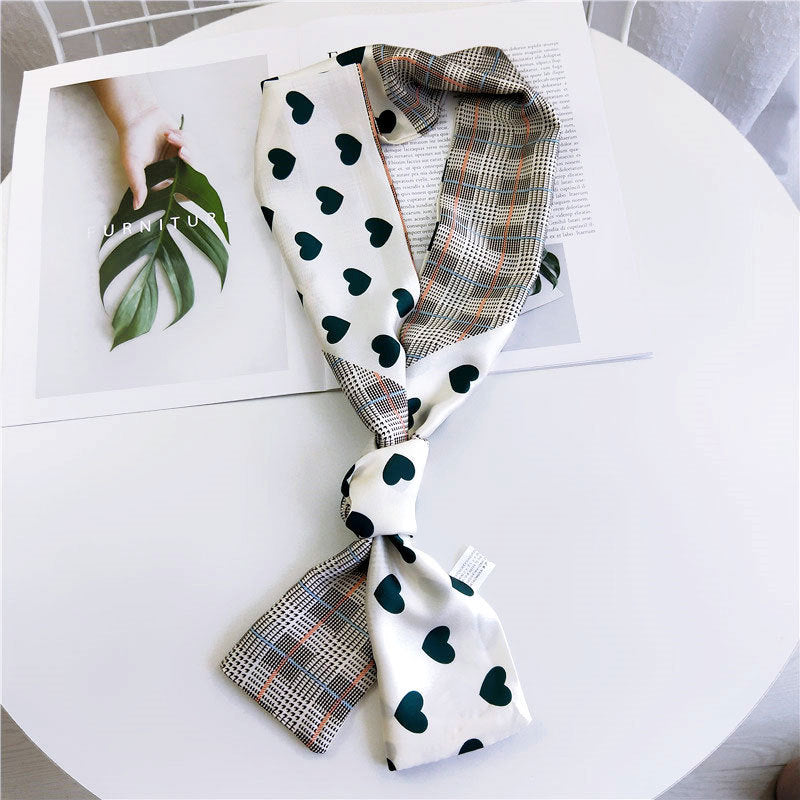 Women's Small Silk Autumn Summer Versatile Double-sided Decorations Scarfs