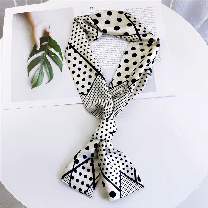 Women's Small Silk Autumn Summer Versatile Double-sided Decorations Scarfs