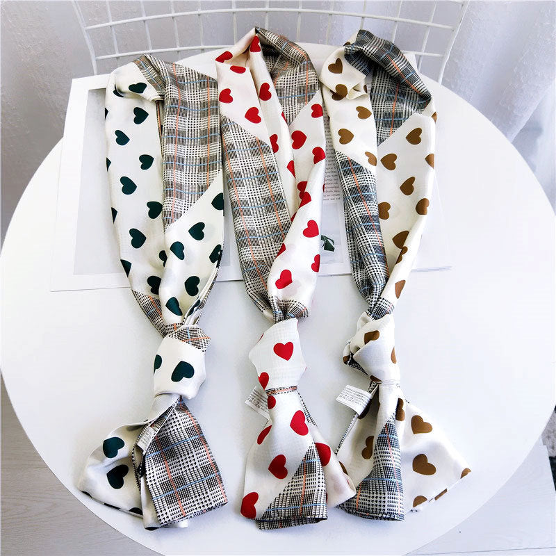 Women's Small Silk Autumn Summer Versatile Double-sided Decorations Scarfs