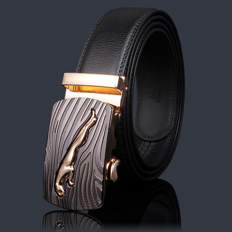 Men's Leather Boys High-grade Alloy Automatic Buckle Business Belts