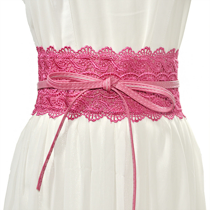 Women's Optional Wide Waist Seal Lace Decoration Belts