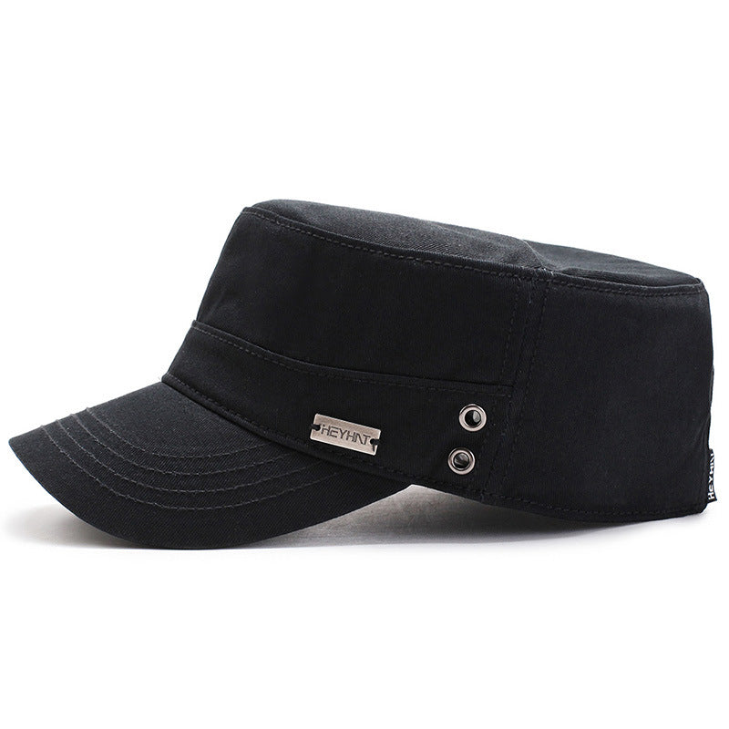 Men's Four Baseball Sun Hat Flat Top Military Hats & Caps