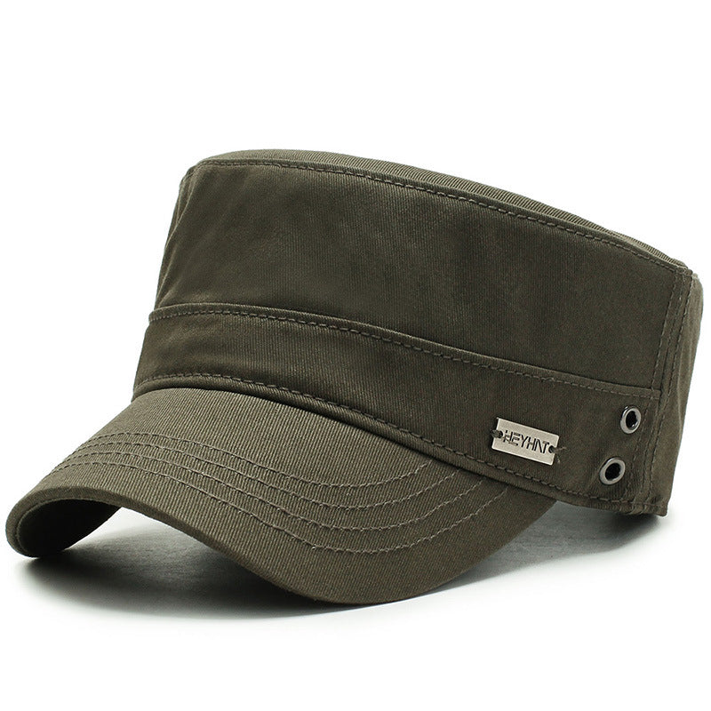 Men's Four Baseball Sun Hat Flat Top Military Hats & Caps