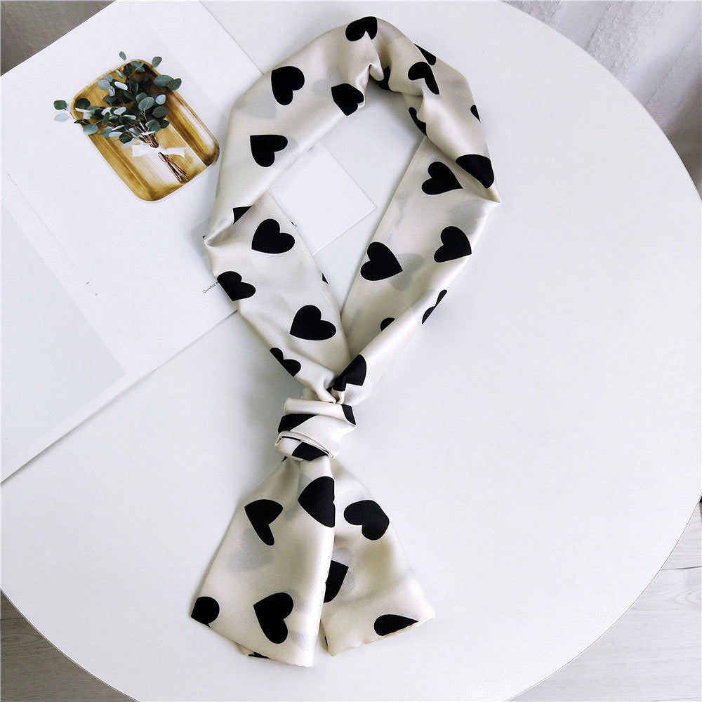 Women's Small Silk Autumn Summer Versatile Double-sided Decorations Scarfs