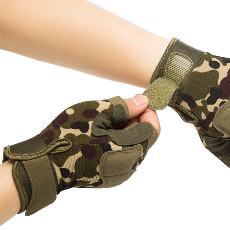 Women's & Men's Tactical Half Finger Outdoor Paratroopers Protective Gloves