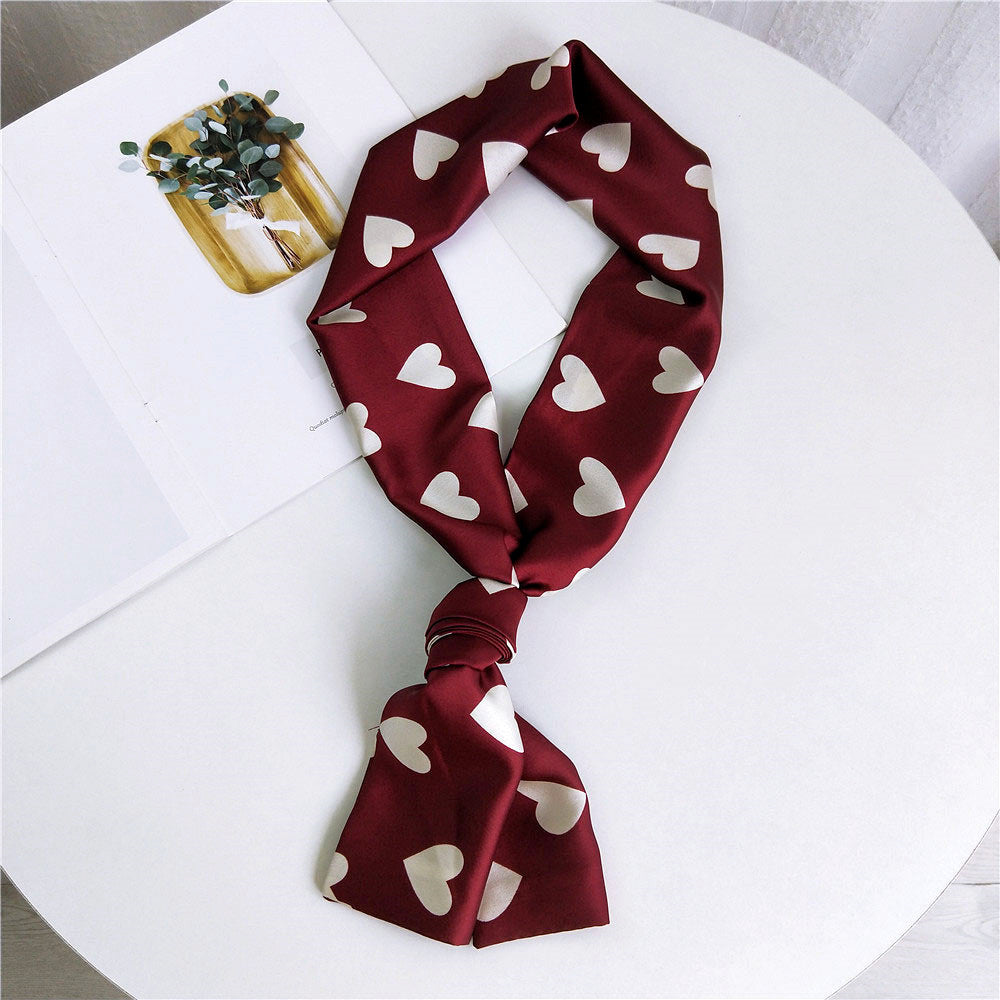 Women's Small Silk Autumn Summer Versatile Double-sided Decorations Scarfs