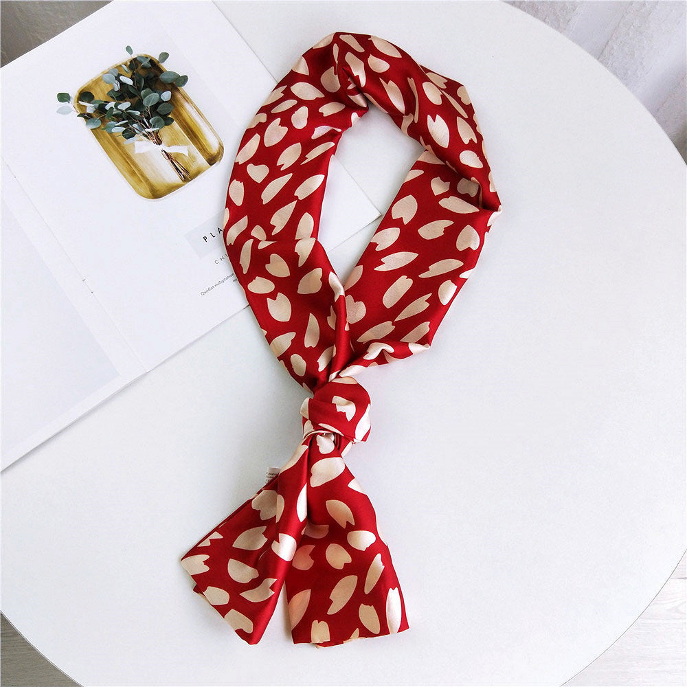 Women's Small Silk Autumn Summer Versatile Double-sided Decorations Scarfs