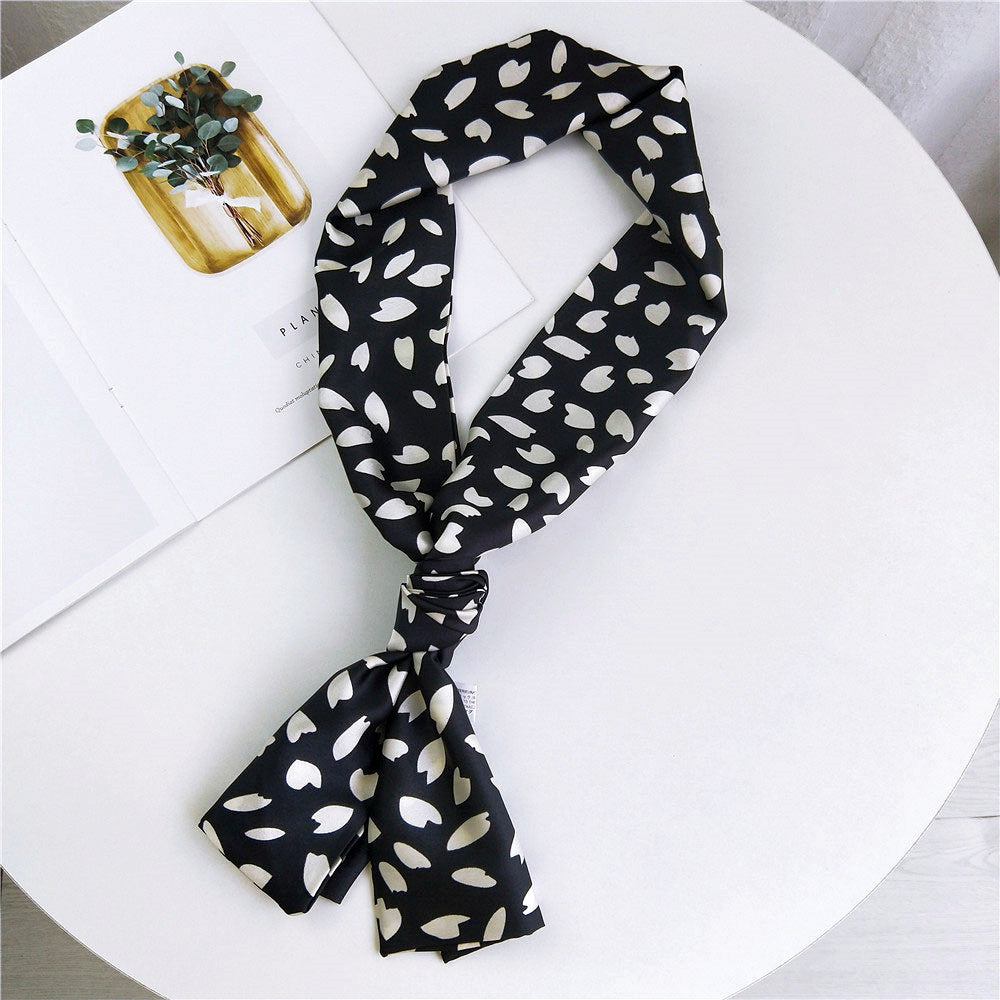 Women's Small Silk Autumn Summer Versatile Double-sided Decorations Scarfs