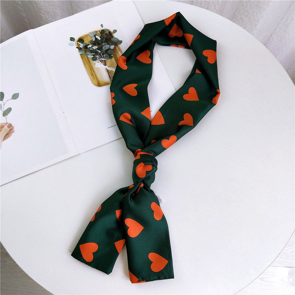 Women's Small Silk Autumn Summer Versatile Double-sided Decorations Scarfs