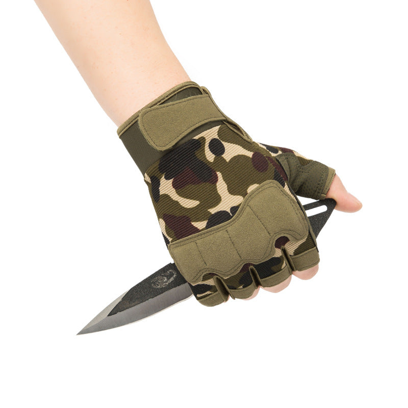 Women's & Men's Tactical Half Finger Outdoor Paratroopers Protective Gloves