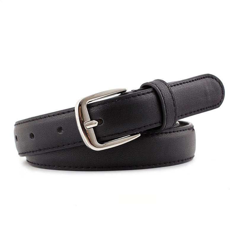 Women's Korean Retro Alloy Round Buckle Casual Belts