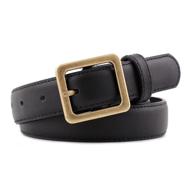 Women's Korean Retro Alloy Round Buckle Casual Belts