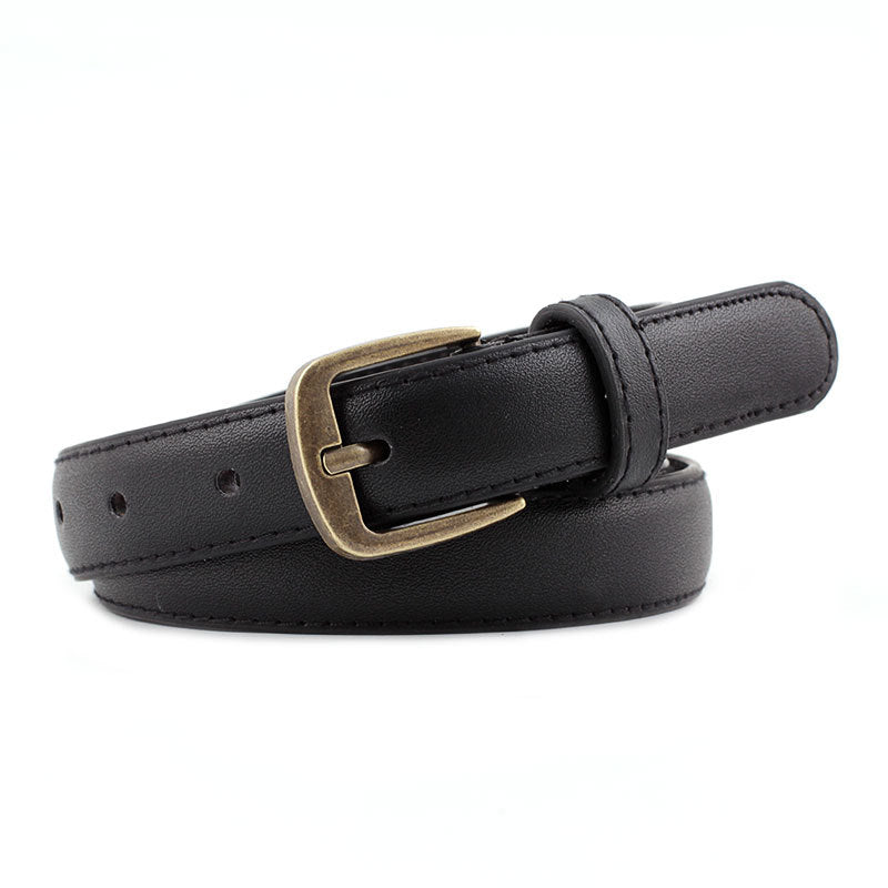 Women's Korean Retro Alloy Round Buckle Casual Belts