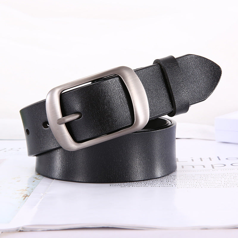 Women's & Men's Cowhide Business Casual Pin Buckle Pure Belts