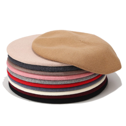 Women's Winter Korean Style Wool Simple Painter Hats & Caps