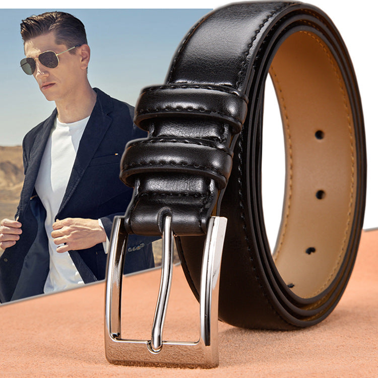 Men's Business Casual Pin Buckle Genuine Leather Belts