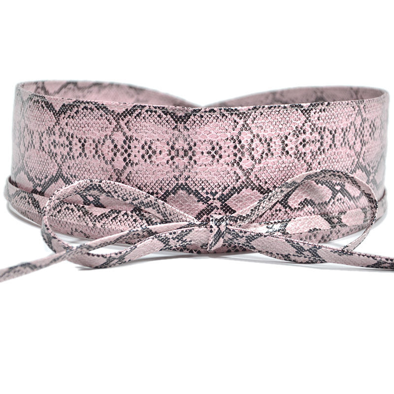 Women's Pattern Bow Bandage Waist Seal Personal Leisure Snake Belts