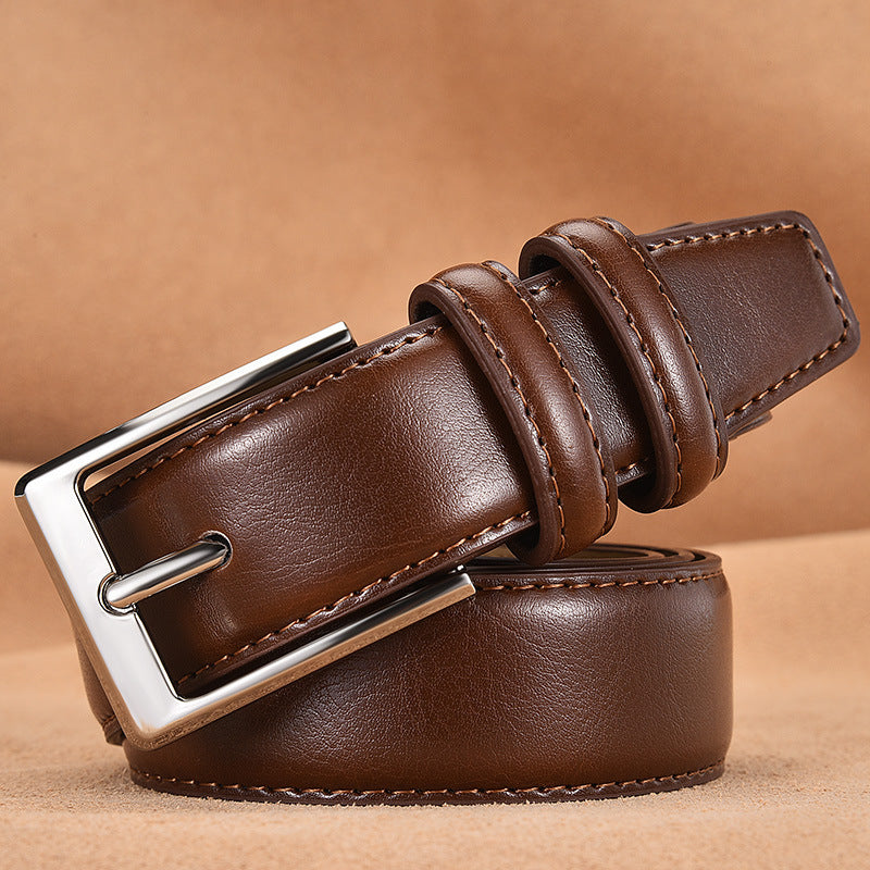 Men's Business Casual Pin Buckle Genuine Leather Belts