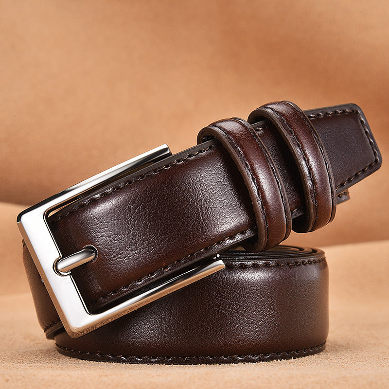 Men's Business Casual Pin Buckle Genuine Leather Belts