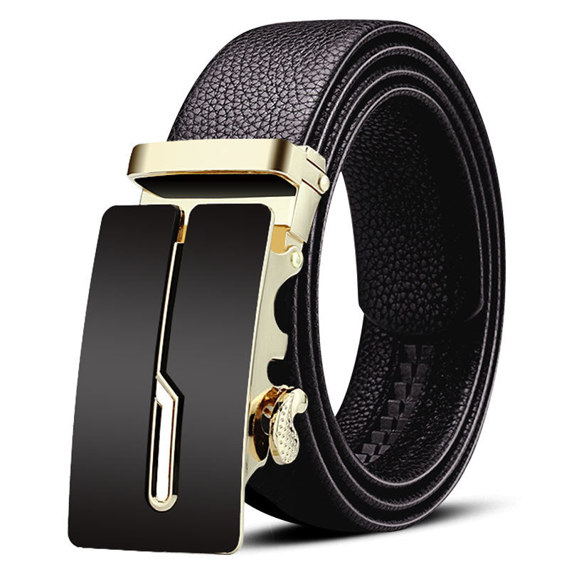 Men's Genuine Leather Business Medium Green Casual Soft Cowhide Edge Belts