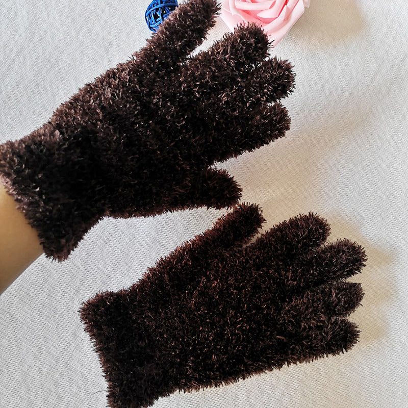 Women's Feather Yarn Fashionable Knitted In Various Gloves