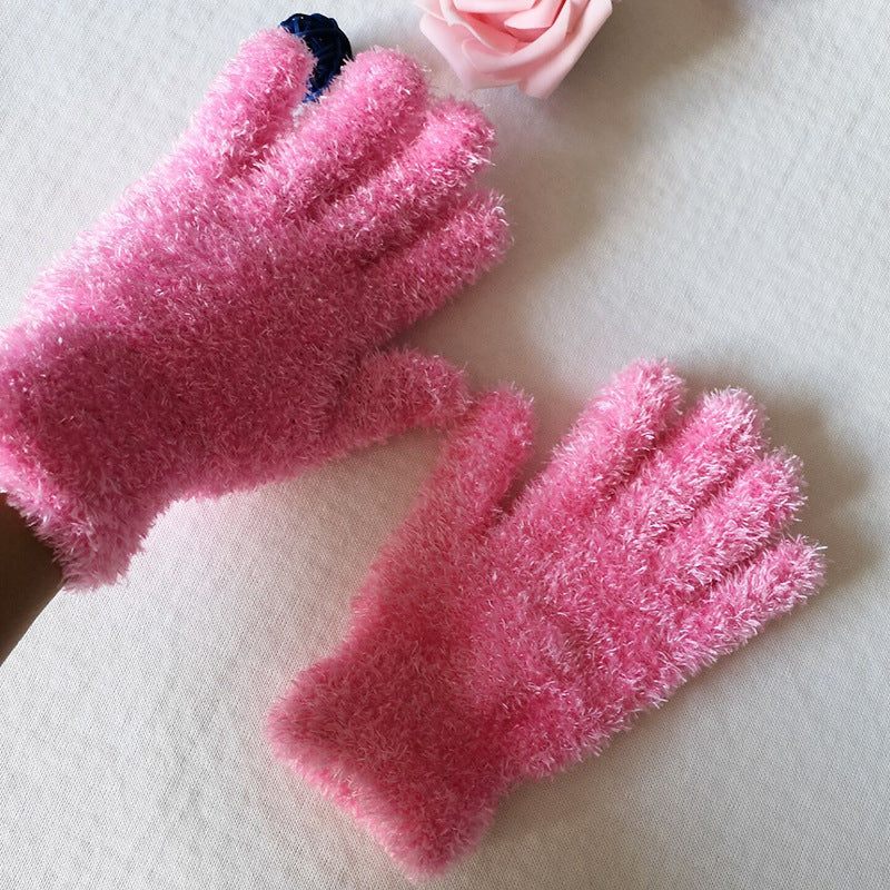 Women's Feather Yarn Fashionable Knitted In Various Gloves