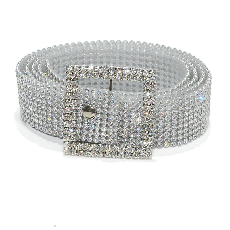 Women's Diamond Band Rows Full Rhinestone Inlaid Belts